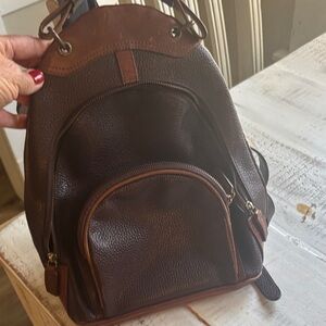 Elegant Dark Brown Leather Backpack for Women